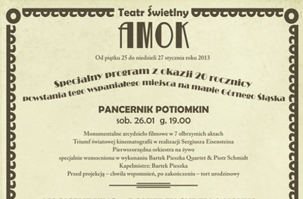 Kino Amok będzie świętowało 20. urodziny 20 lat amok