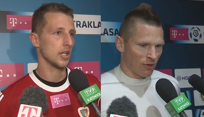 Kamil Wilczek i Marcin Robak po meczu w Gliwicach (TV)