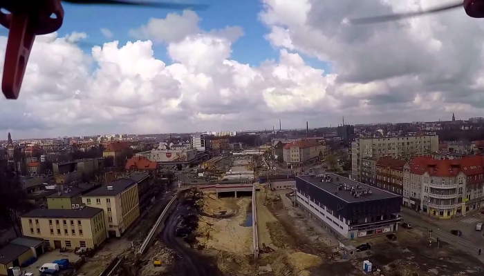 Dron latał nad budową DTŚ. Zobacz film