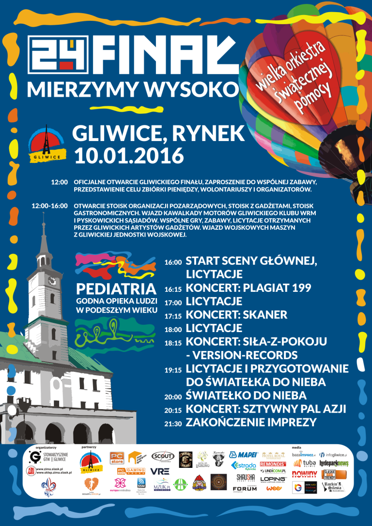 WOŚP 2016 w Gliwicach. Zobacz program