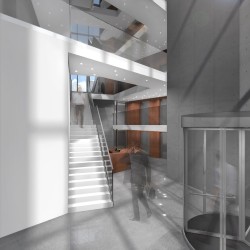 Widok z wejścia ewakuacyjnego z karuzelą