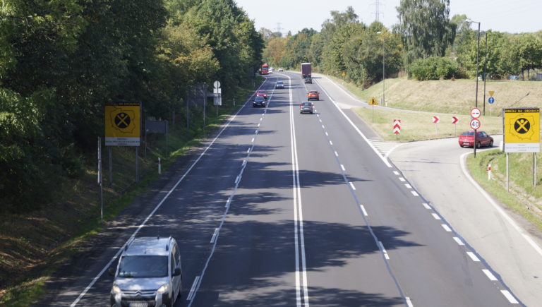 Zwężenie jezdni na DK 88