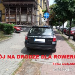 Postj pojazdu na drodze dla rowerw