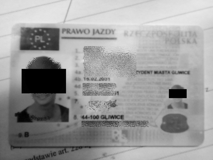 Gliwiczanka pokazała policjantom podrobione prawo jazdy