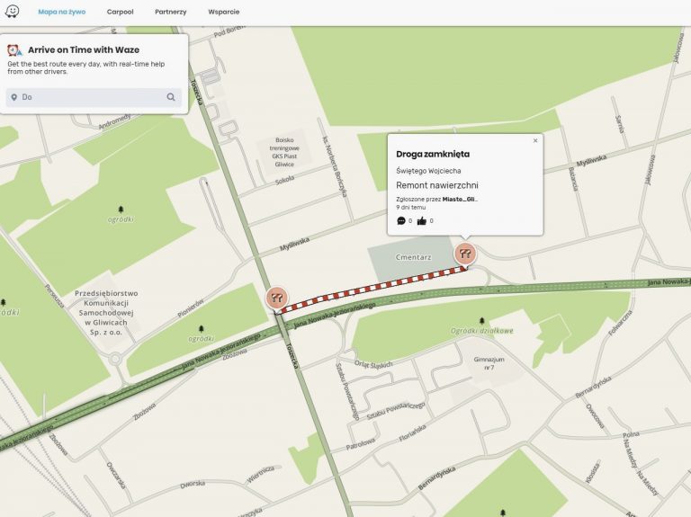 Omijaj korki w Gliwicach. Wystarczy włączyć nawigację