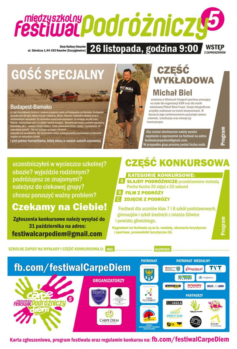 V Międzyszkolny Festiwal Podróżniczy Carpe Diem