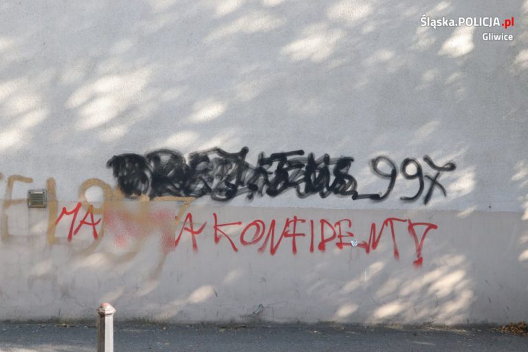 Zniszczone elewacje w Gliwicach. Policja zatrzymała sprawcę