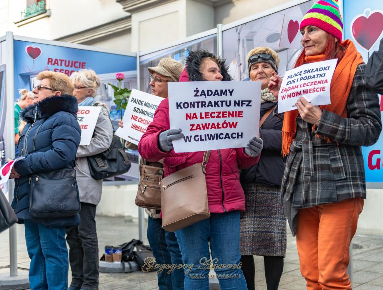 Protest gliwiczan i mieszkańców powiatu. Domagają się kontraktu NFZ na leczenie zawałów