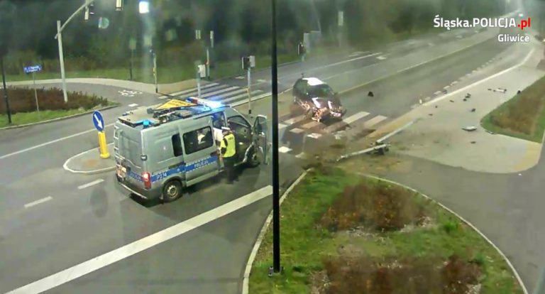 Zabrzanin pod wpływem alkoholu rozbił auto w Gliwicach
