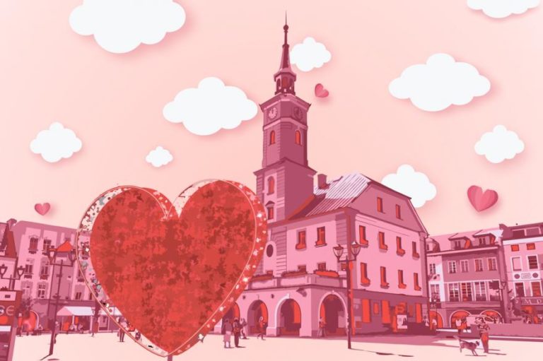 Wielkie serce na gliwickim Rynku. Walentynki
