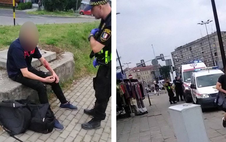 Mężczyzna okaleczał się w centrum Gliwic