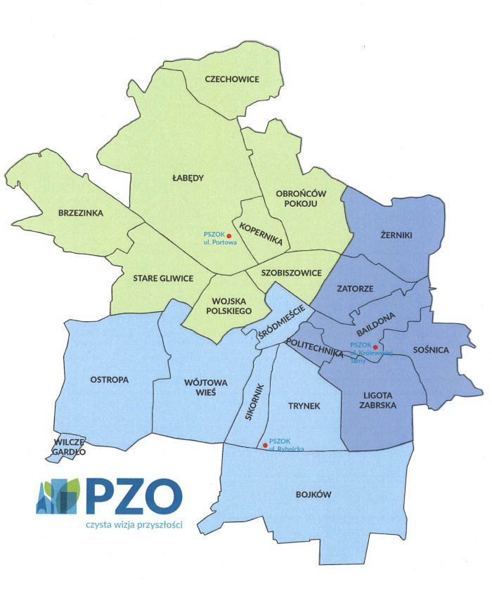 mapa pszok gliwice