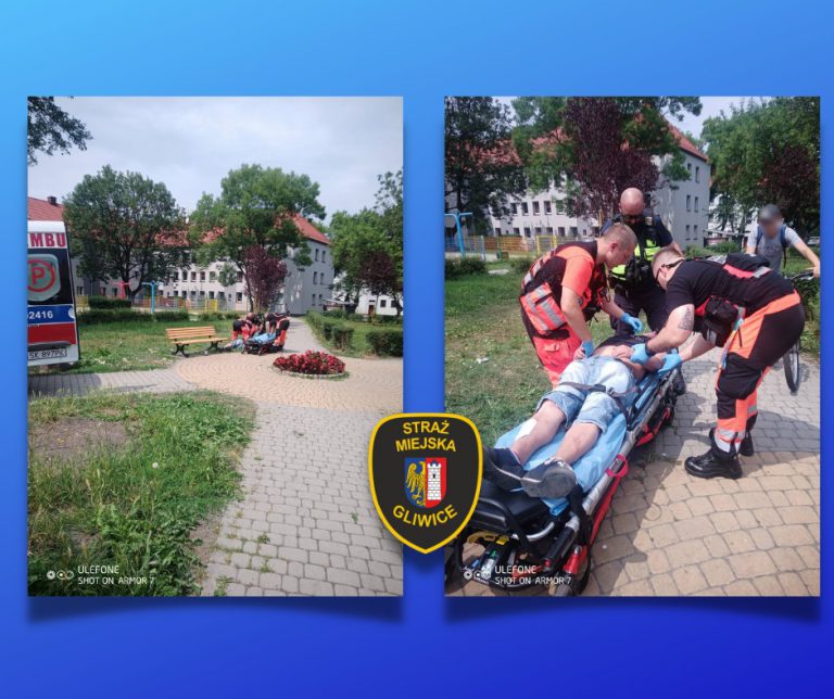 Mężczyzna miał udar cieplny na gliwickim skwerze