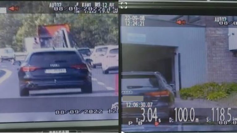 Audi pędziło ulicami. Okazało się, że kierowca łamie przepisy, bo żona rodzi