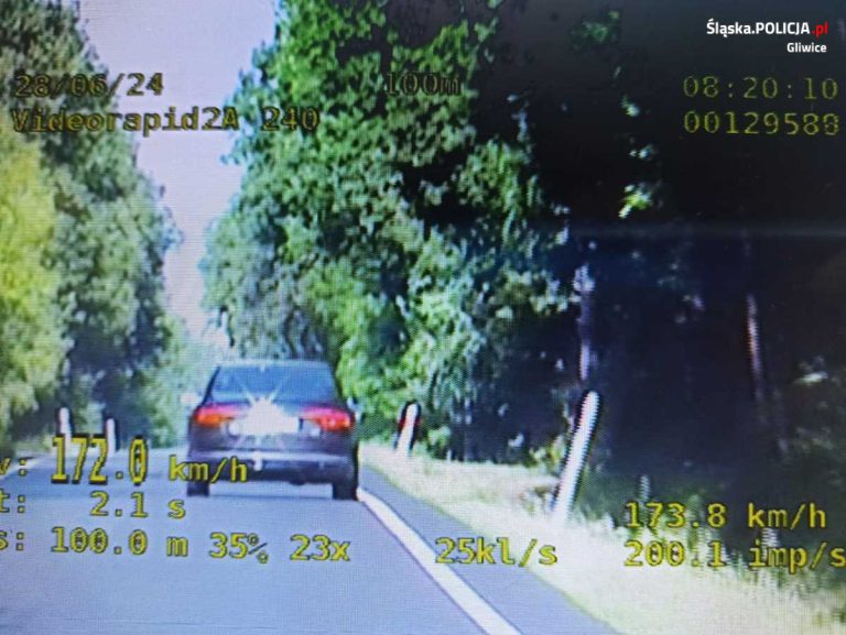 172 km/h w terenie zabudowanym. Wysoki mandat