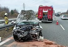 Zderzenie na autostradzie A1. Trzeba było zamknąć jezdnię IMG