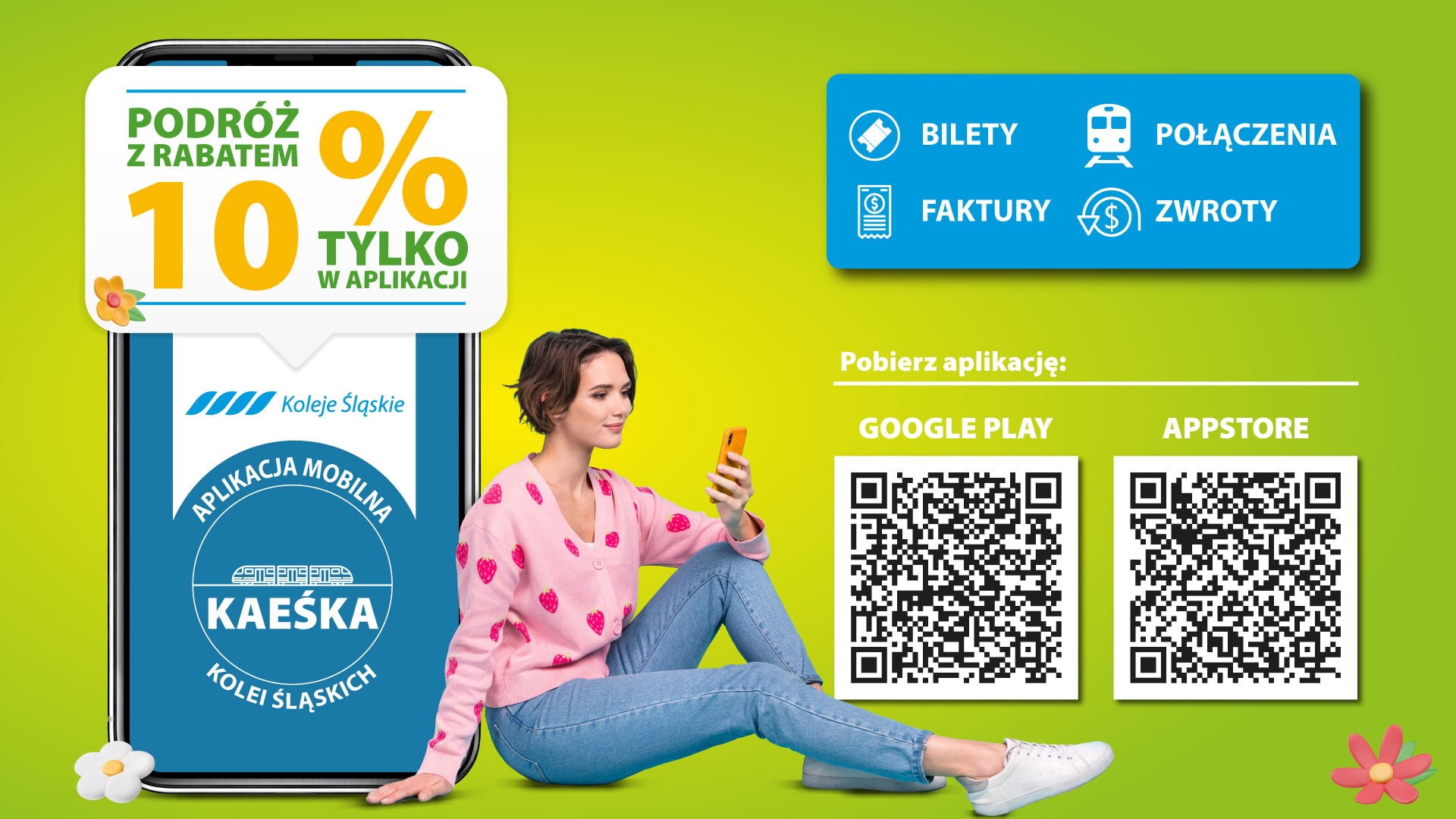 Nowe funkcje w Kaeśce, aplikacji Kolei Śląskich