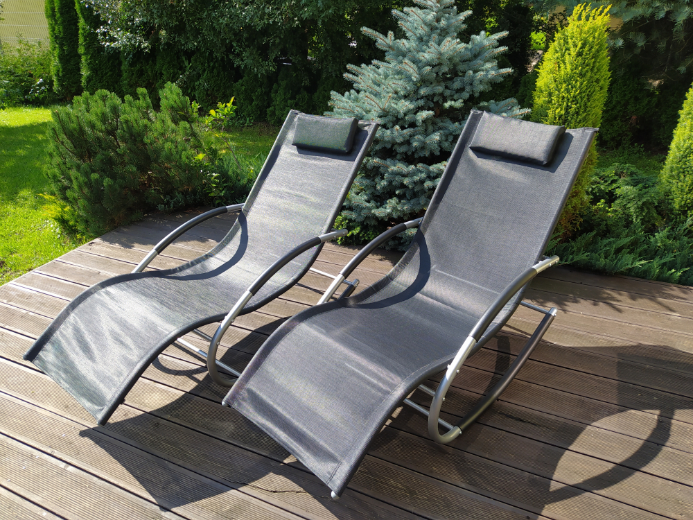 komplet dwoch lezakow ogrodowych bujanych orlando garden point lezaki ogrodowe