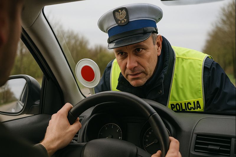 Trzymanie rąk na kierownicy to niejedyny obowiązek podczas kontroli drogowej