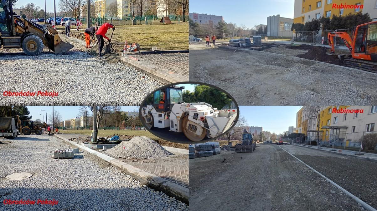 Remont ulic Obrońców Pokoju i Rubinowej. Drogowcy zaczęli układać nowe nawierzchnie