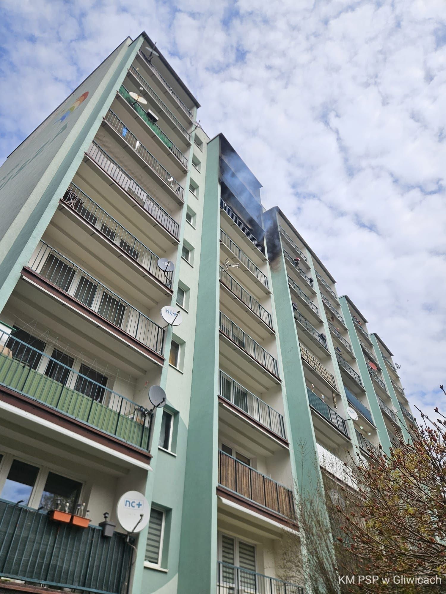 Pożar w Gliwicach. Płonęło mieszkanie na os. Kopernika