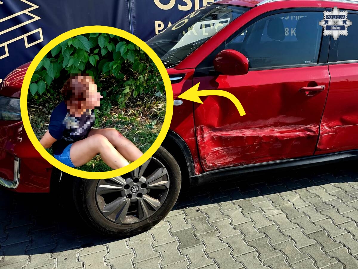 Zatrzymał pijaną kobietę, która prowadziła auto. Uszkodziła inne pojazdy