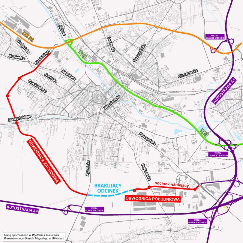 Gliwice wybrały ofertę na brakujący odcinek obwodnicy. Do zbudowania 1,7 km